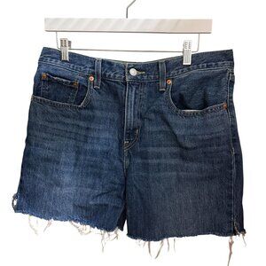 Levi’s Low Pro Straight Cutoff Denim Shorts Women Size 30 Raw Hem